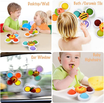 Baby Rotating Cartoon Toy W/Suction Cup