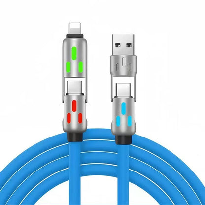 Colorful LED Silicone 4-in-1 Charging Cable