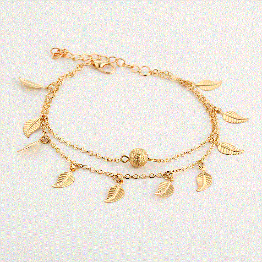 Tassel small leaf foot jewelry