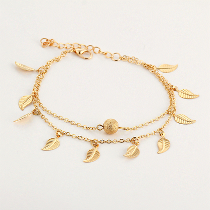 Tassel small leaf foot jewelry