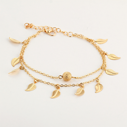 Tassel small leaf foot jewelry