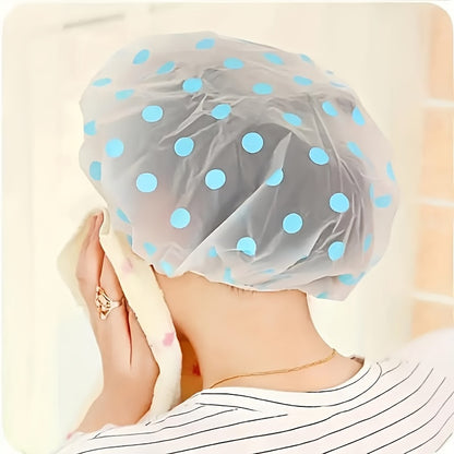 Polka Dot Shower Cap PVC Adult