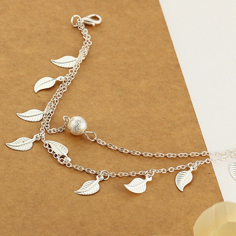 Tassel small leaf foot jewelry