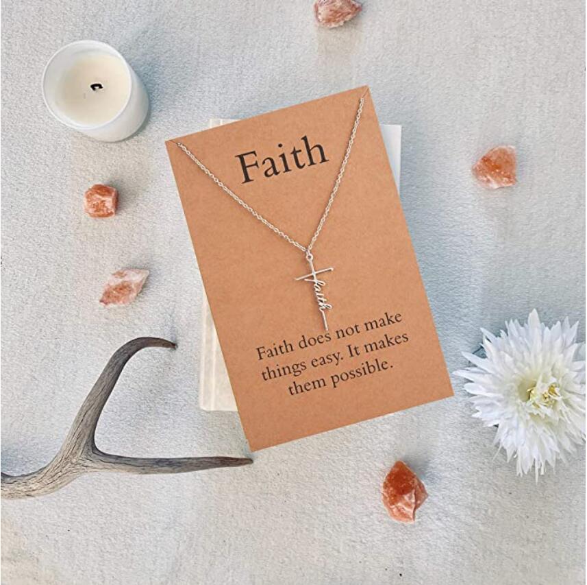 Ins Style Faith Letter Alloy Pendant Women's Choker Necklace