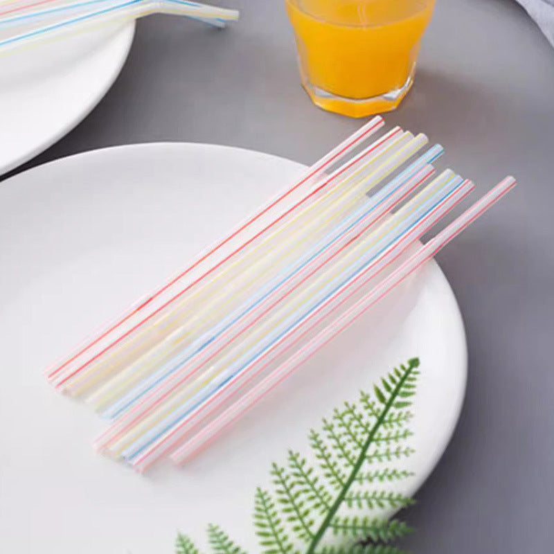 Flexible Colorful Plastic Straws 100-Pack