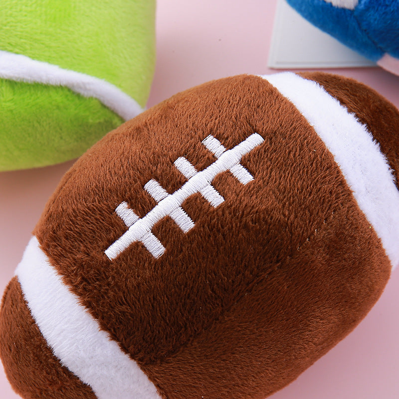 Pet Plush Squeaky Simulation Ball Toy