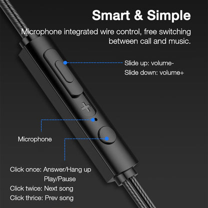 3.5mm Wired Headphones With Bass