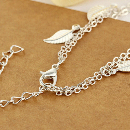 Tassel small leaf foot jewelry