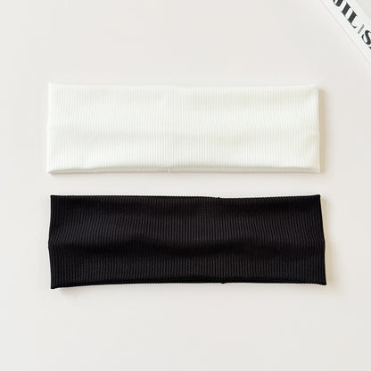 Cotton Elastic Headband Wide Sweat-Absorbent Band