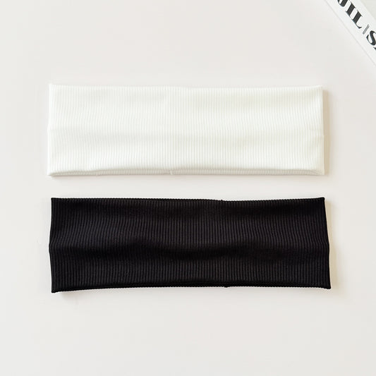 Cotton Elastic Headband Wide Sweat-Absorbent Band