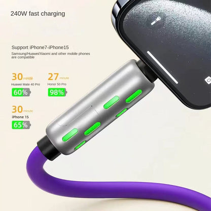 Colorful LED Silicone 4-in-1 Charging Cable