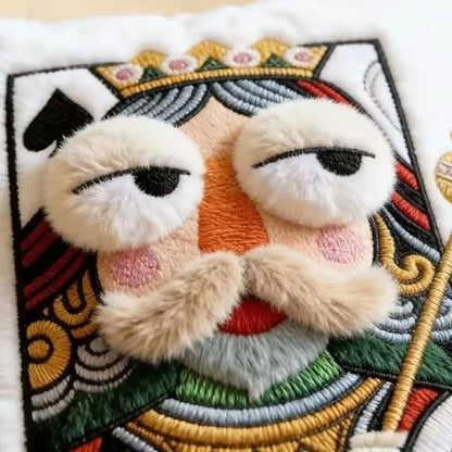 Playing Card Cartoon Embroidered Square Pillow