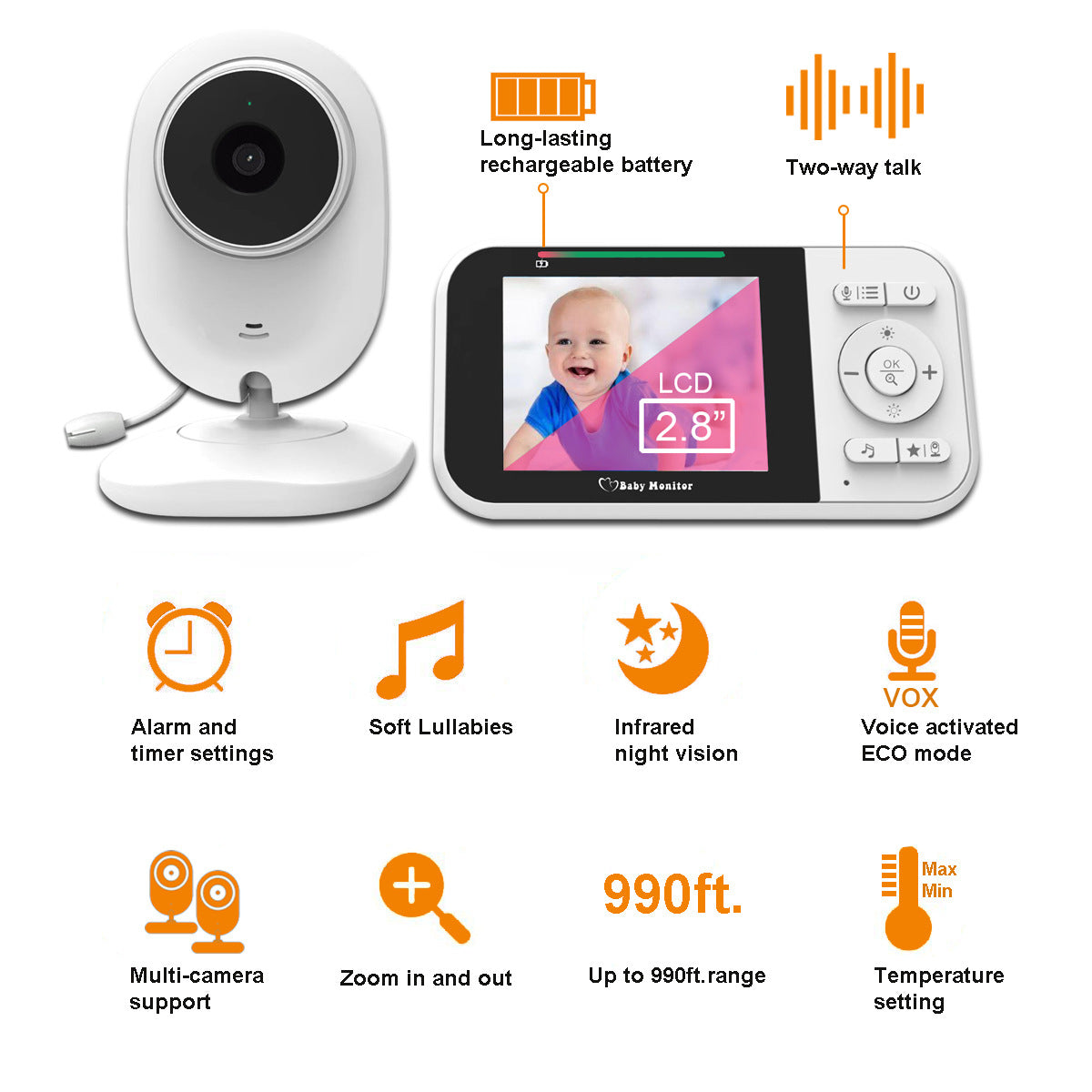 2.8-inch baby monitor