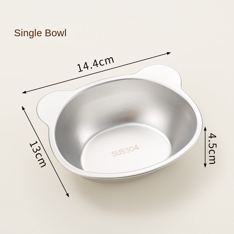 Stainless Steel Pet Feeding Bowl with Elevated Sloped