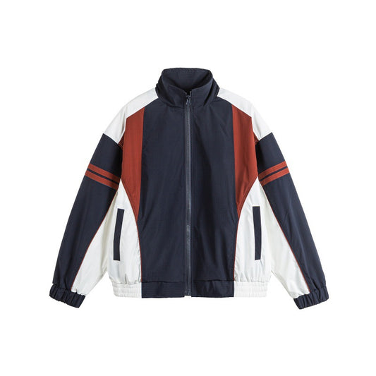 Retro Biker Color-Blocking Casual Sport Jacket
