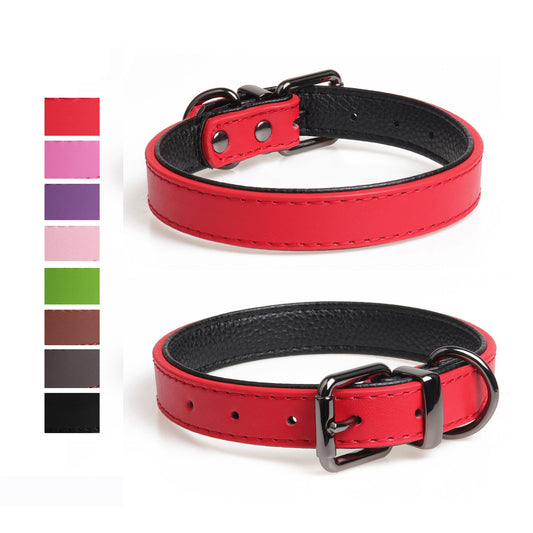 High-Quality Leather Pet, Double Leather Collar