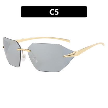 Frameless one-piece sunglasses