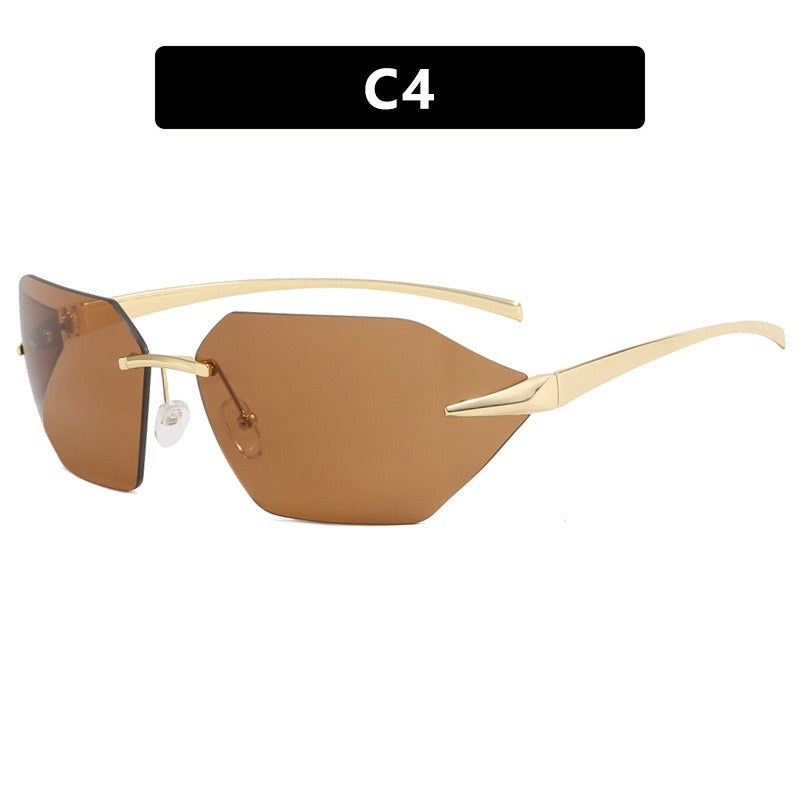 Frameless one-piece sunglasses
