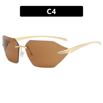 Frameless one-piece sunglasses