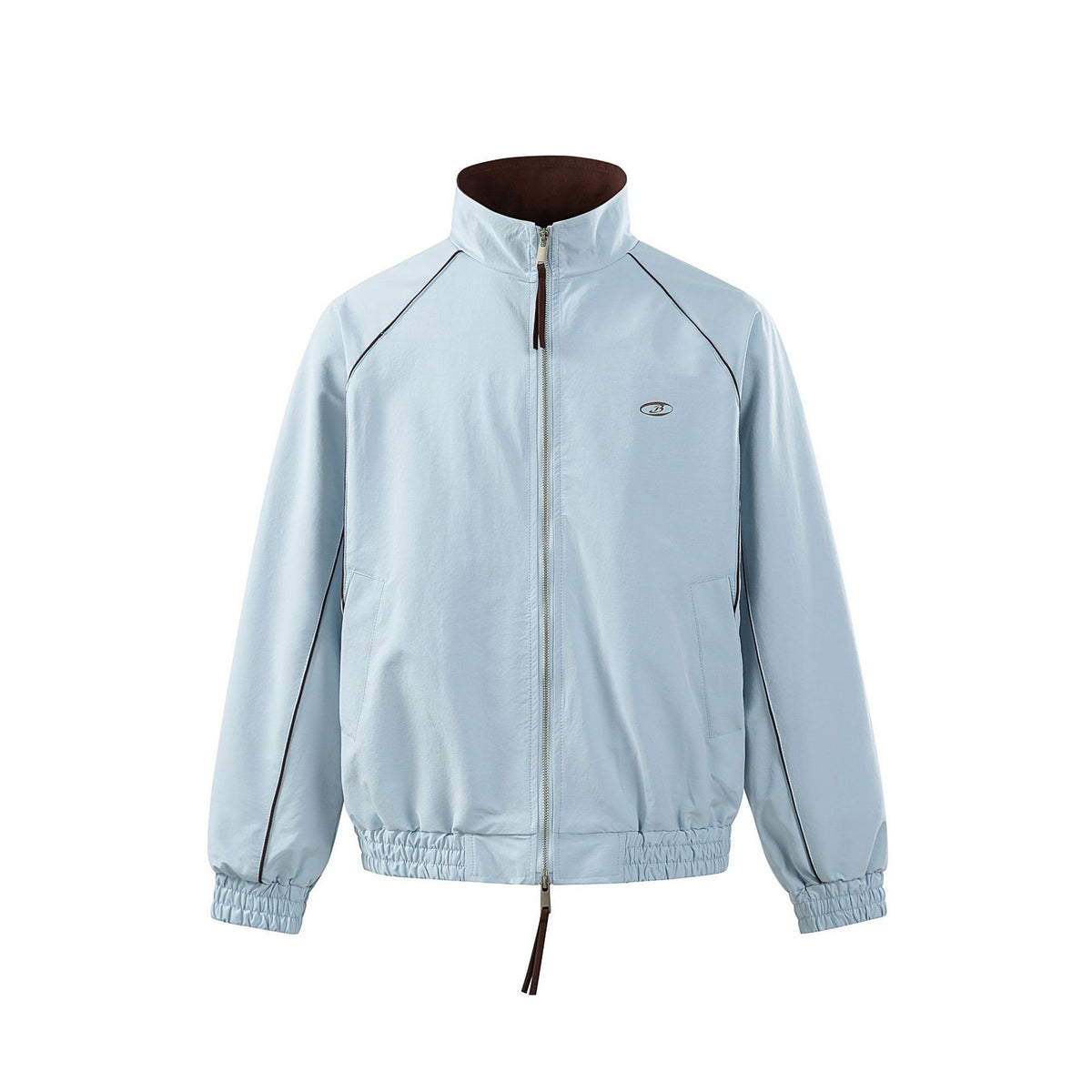 Patchwork Double-Zip Stand Collar Sport Casual Jacket