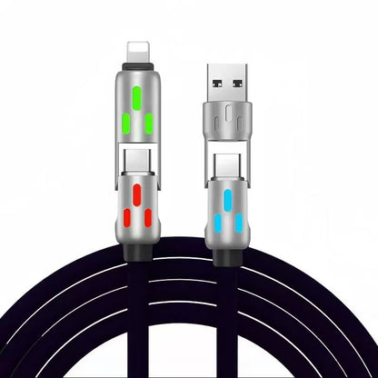 Colorful LED Silicone 4-in-1 Charging Cable