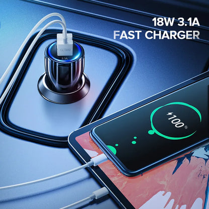 18W 3.1A Car Charger Dual USB Fast Charging