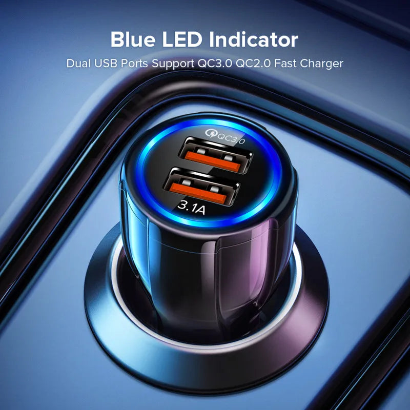 18W 3.1A Car Charger Dual USB Fast Charging