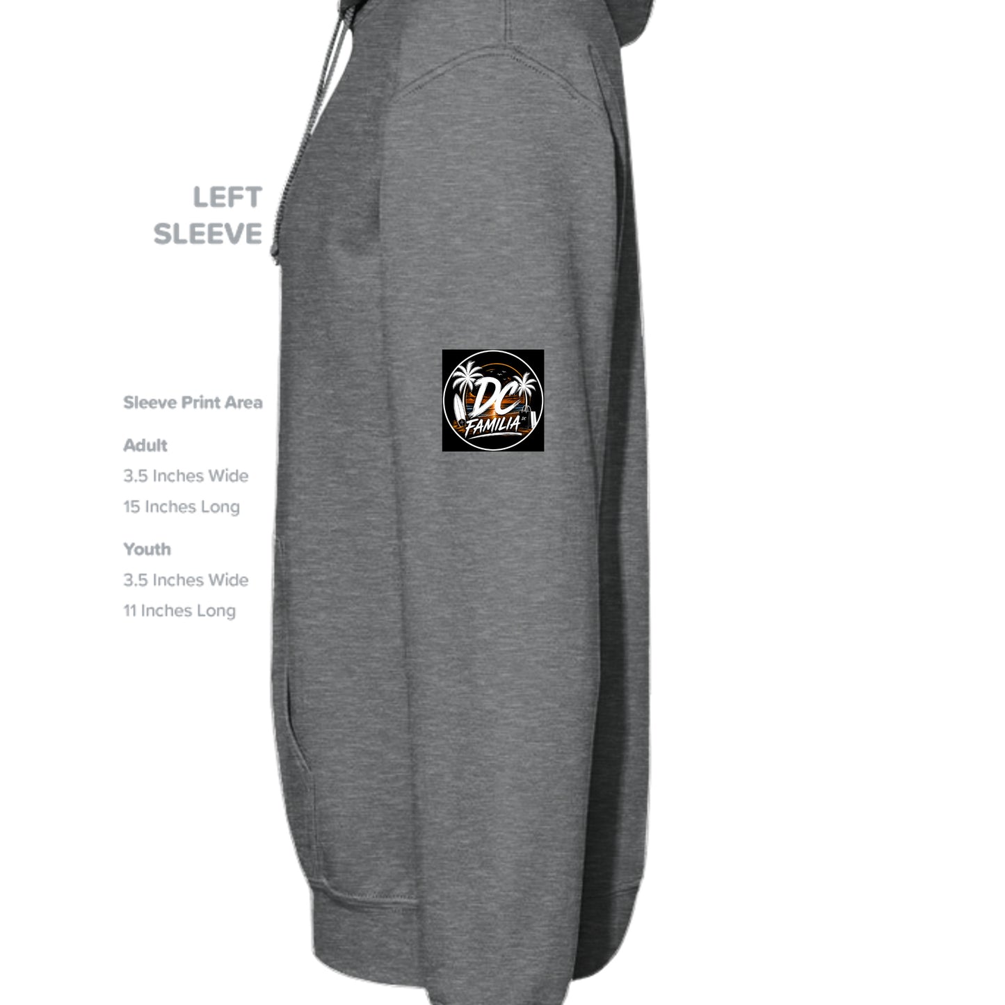 Fan Charcoal Heather - G185 - SLEEVE_LEFT